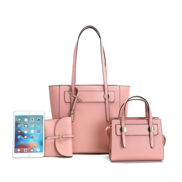 3-in-1 tote set - pink