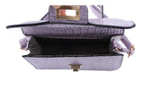 Crocodile embossed 3-in-1 handbag set - lavender