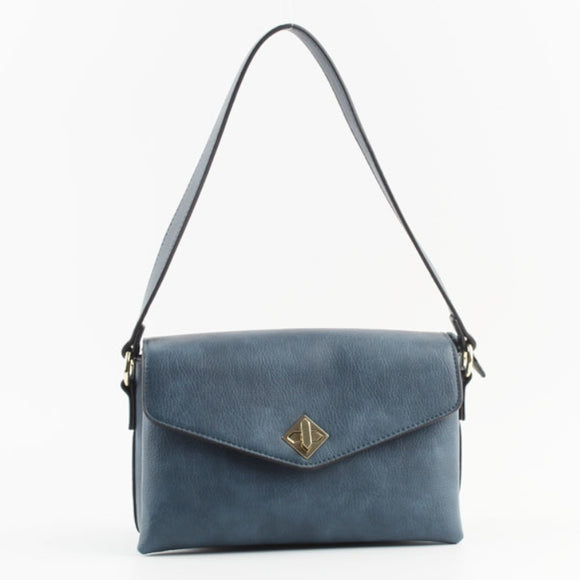 Turn lock shoulder bag - cyan