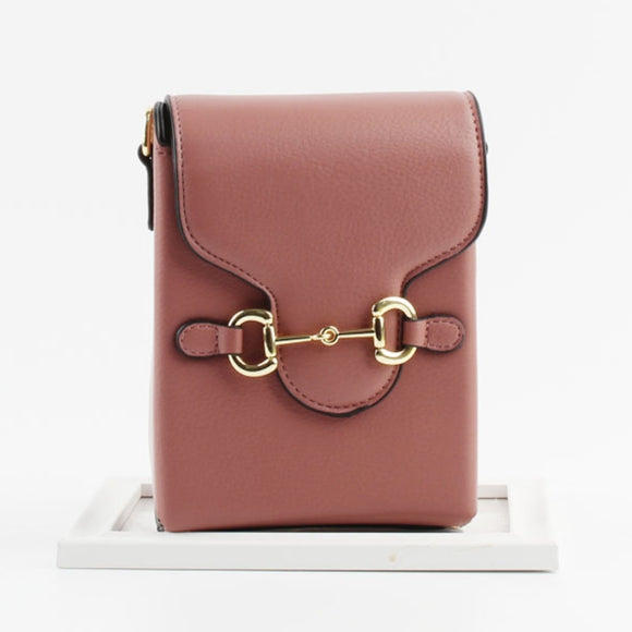 Linked chain crossbody bag - dark pink
