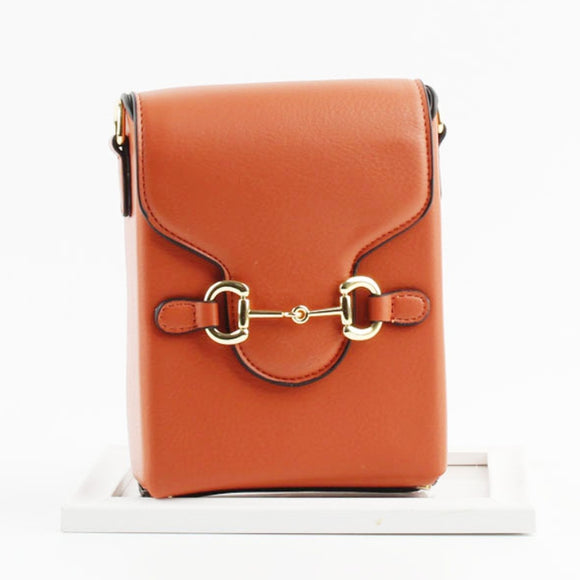 Linked chain crossbody bag - orange