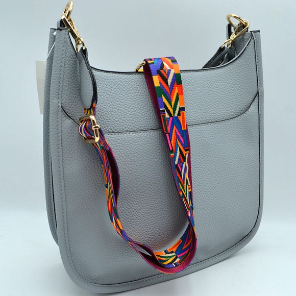 Hobo bag with fashion strap - grey