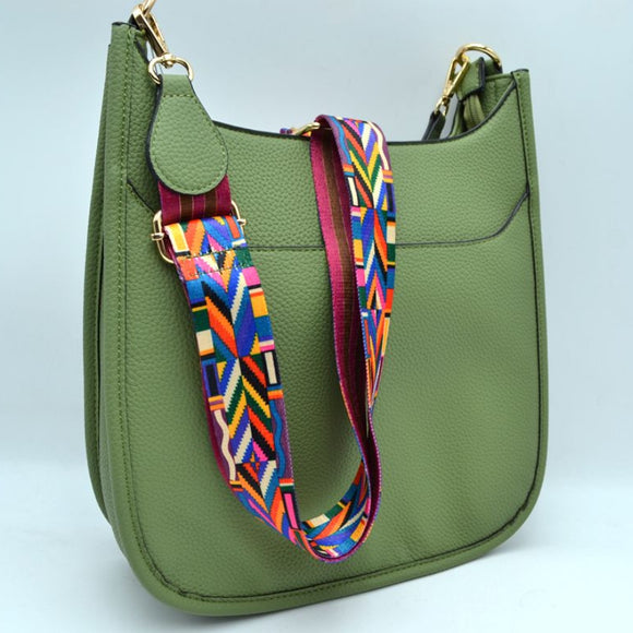 Hobo bag with fashion strap - green