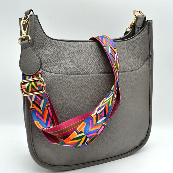Hobo bag with fashion strap - dark grey