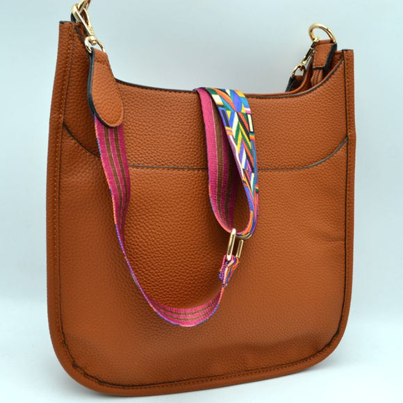 Hobo bag with fashion strap - brown