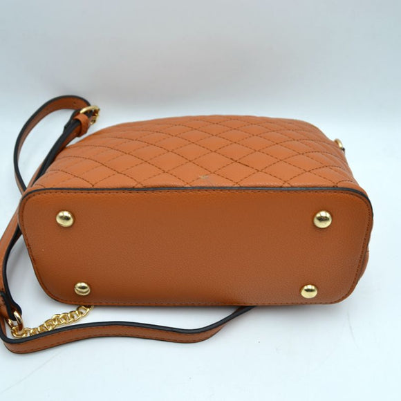 Quilted chain crossbody bag - taupe