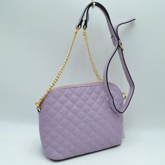 Quilted chain crossbody bag - lavender