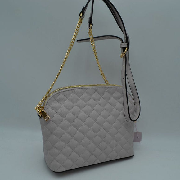 Quilted chain crossbody bag - grey