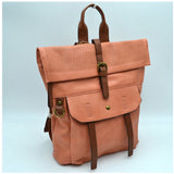 Belted foldover backpack - blush