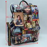 Michelle Obama magazine backpack with wallet - black