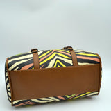 Zebra pattern duffle bag with wallet - black