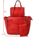 3-in-1 side zipper handbag set - yellow