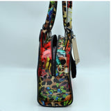 3d floral tote with wallet - red