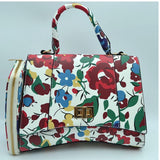 Turn-lock floral print tote with wallet - multi