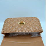 Diamond quilted jelly chain crossbody bag - yellow