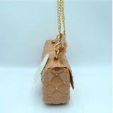 Diamond quilted jelly chain crossbody bag - baby pink
