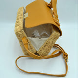 Rattan crossbody bag - beige