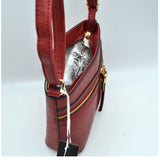 Zipper detail crossbody bag - wine