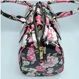 Floral print boston bag with wallet - multi