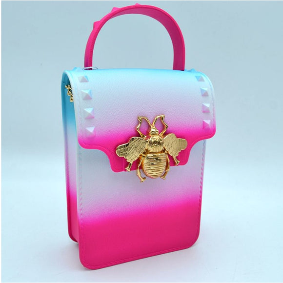 Queen bee jelly cellphone crossbody bag - aurora fuchsia