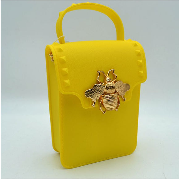Queen bee jelly cellphone crossbody bag - yellow