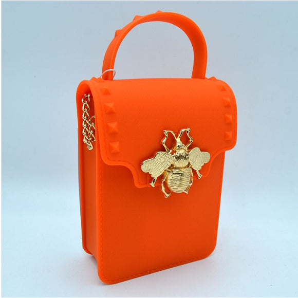 Queen bee jelly cellphone crossbody bag - orange