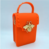 Queen bee jelly cellphone crossbody bag - orange