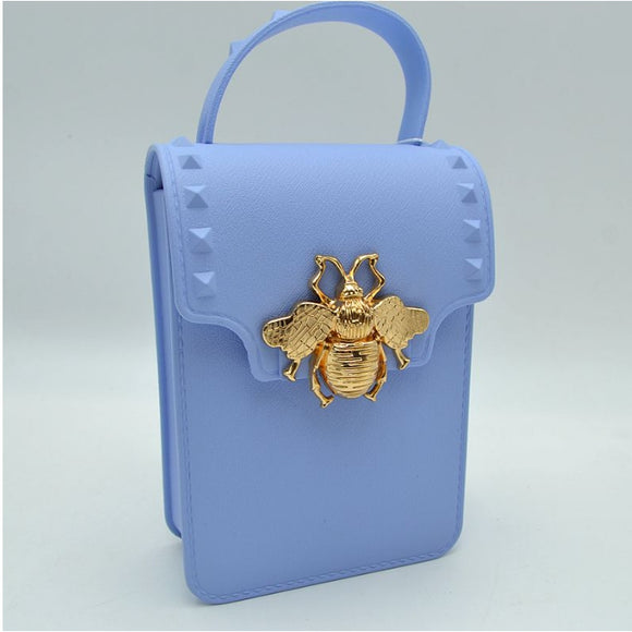 Queen bee jelly cellphone crossbody bag - blue