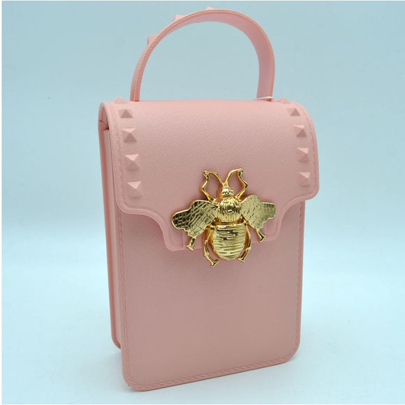 Queen bee jelly cellphone crossbody bag - blush