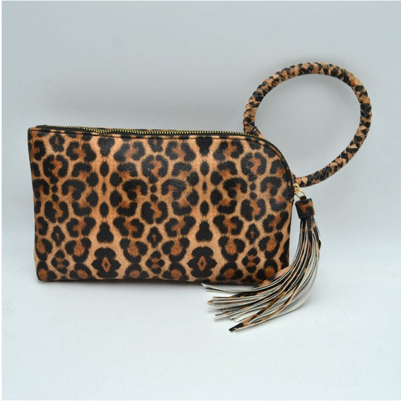 Vanity Animal Print Wristlet - leopard/brown