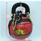 8-inch Graffiti basketball chain shoulder bag - mutli 2
