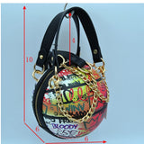 6-inch Graffiti basketball chain shoulder bag - mutli 3
