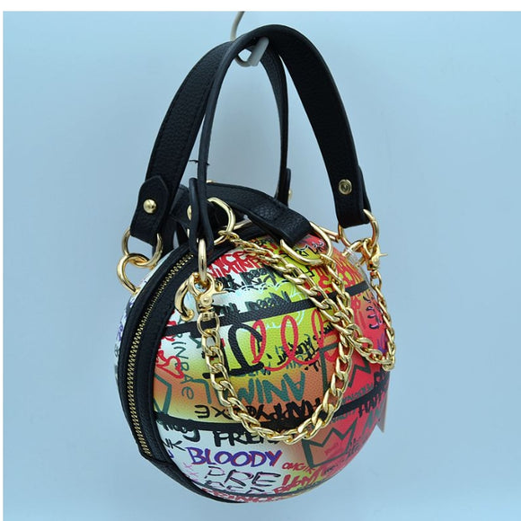 6-inch Graffiti basketball chain shoulder bag - mutli 2