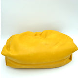 Leather fake chain clutch - yellow