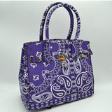 Decorated Lock Paisley Pattern tote - purple