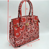Decorated Lock Paisley Pattern tote - blue