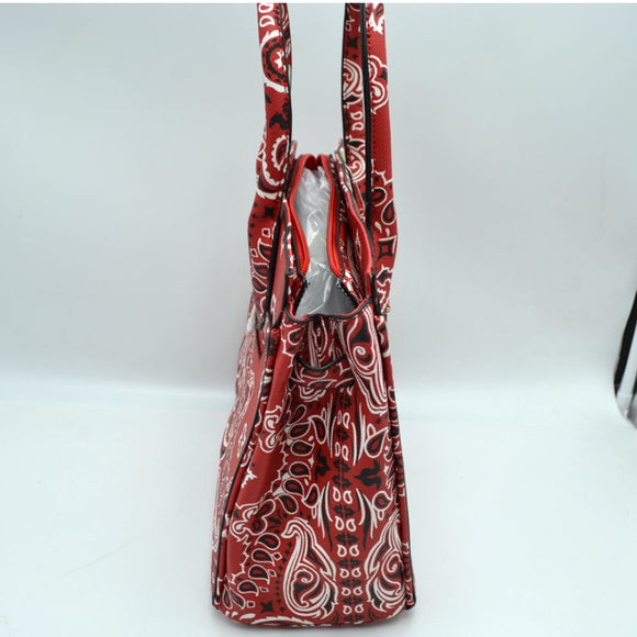Decorated Lock Paisley Pattern tote - blue