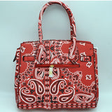 Decorated Lock Paisley Pattern tote - red