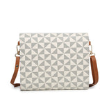 Monogram pattern crossbody bag wallet - black/taupe