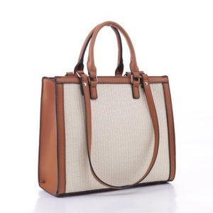 Straw tote - brown