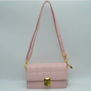 Quilted fold-over crossbody bag - blush