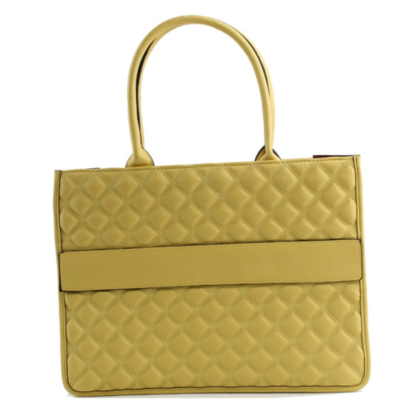 Diiamond quilted tote - yellow