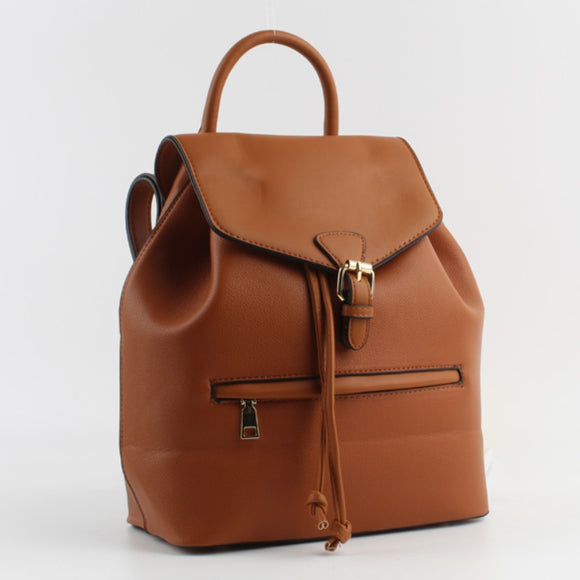Drawstring backpack - brown