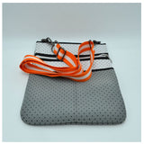 Color-block neoprene crossbody bag  - grey