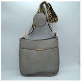 2-in-1 animal pattern strap soulder bag - grey