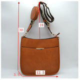 2-in-1 animal pattern strap soulder bag - dark brown