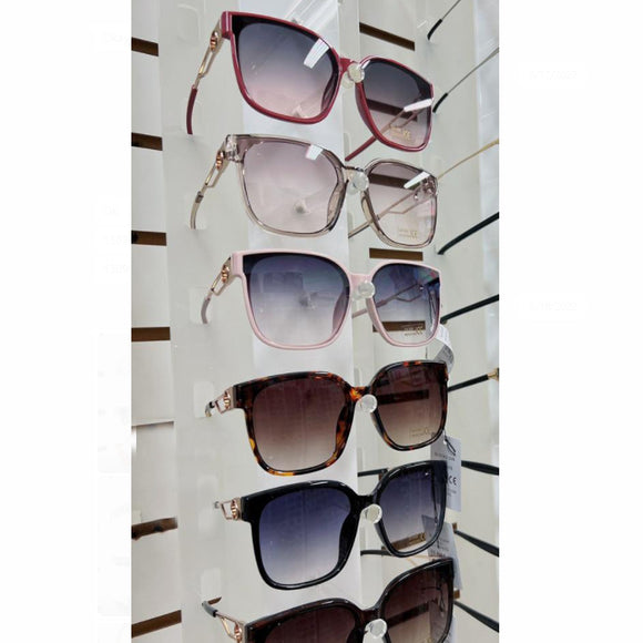Wayfarer style sunglasses with cut-out side frame ($3.25/pc)