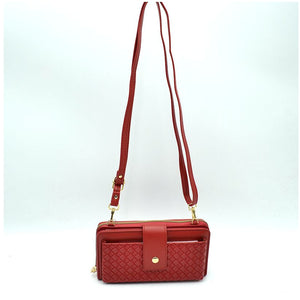 Weaving wallet crossbody bag - red