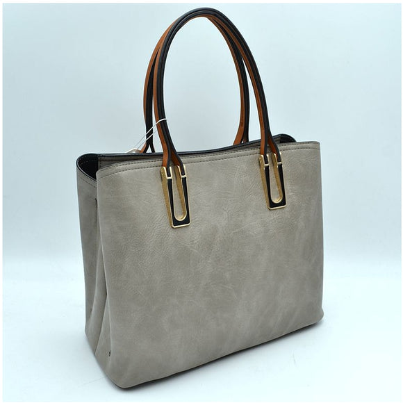 Tote with pouch - grey