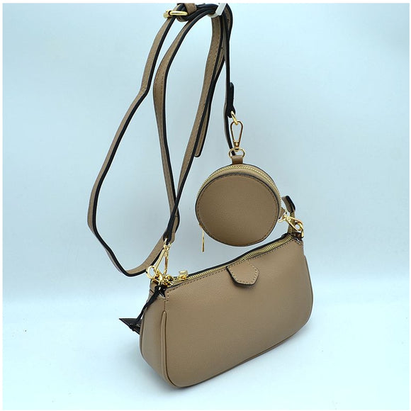 3-in-1 chain crossbody bag - taupe
